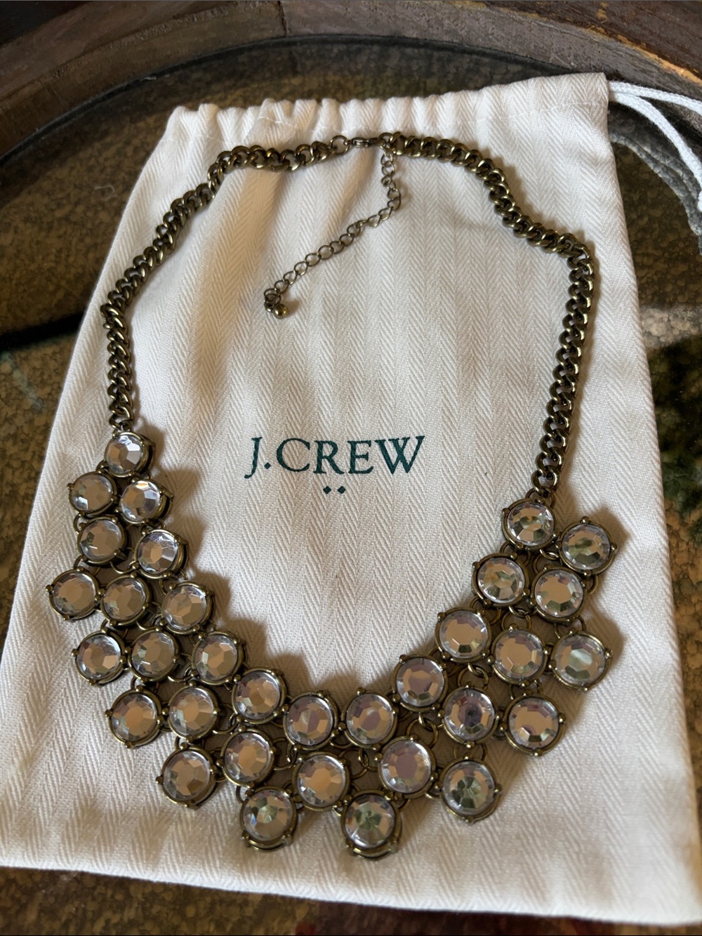J. Crew Gold-Tone Necklace with Iridescent Crystals